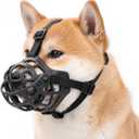 Dog Muzzle: Basket Dog Muzzles - Prevent Biting, Chewing and Scavenging - Allow Drinking, Soft, Lightweight, Breathable (XXL, Black)