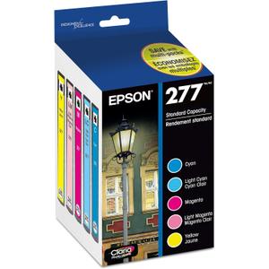 EPSON 277 Claria Photo HD Ink Standard Capacity 5 Color Cartridge Combo Pack (T277920-S) Works with Expression XP-850, 860, 950, 960, 970
