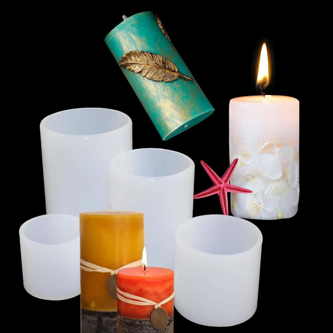 4 Pack Round Resin & Chocolate Silicone Mold - 3D Cylinder & Handmade Candle & Soap Mold (Cylinder-Round-4-pack)