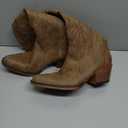 IUV Cowboy Boots For Women Western Cowgirl Boots with Chunky Heel Mid Calf Snip Toe Ideal for low insteps, 7