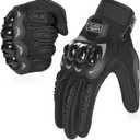 COFIT Motorcycle Gloves for Men and Women, Full Finger Touchscreen Motorbike Gloves for BMX ATV MTB Riding, Road Racing, Cycling, Climbing, Motocross - Black M