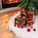 48 Inch Rabbit Fur Christmas Tree Skirt White Plush Skirt for Merry Christmas Party Christmas Tree Decoration