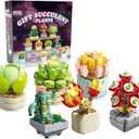 Feelo STEM Succulents Plants Building Set Mini Bricks Bonsai Model Christmas Brithday Gifts for Kids, Boys Girls Gift(6 Set)