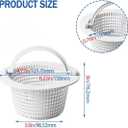 2 x JODDMTTY Above Ground Pool Thru-Wall Skimmer Baskets with Handles, Swimming Pool Replacement Baskets - Standard Small Thru-Wall Size -2 Pack