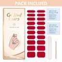 2 x TailaiMei Semi Cured Gel Nail Strips - 20 Pcs Gel Nail Stickers, UV Light Required | Real Polish Salon Quality & Easy to Use (Pearlescent Red341)