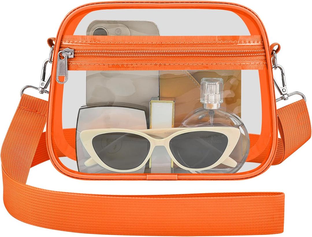 Clear Bag for Stadium Events - Stadium Approved Small Mini Clear Purse, Women's Top-Handle Handbags for Sports Concerts