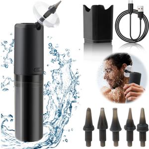 Ear Wax Removal Irrigation Flushing System Kit, Ear Cleaner Tool for Wax Removal Cleaning, Waterproof, Black