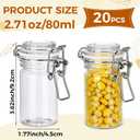 Suclain 20 Pcs 3 oz PET Plastic Storage Jars with Airtight Hinged Lid Mini Sealed Clear Wide Mouth Spice Jar Empty Round Leak Proof Canning Storage Containers for Sugar Jam Sauces Herbs Coffee