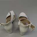 DREAM PAIRS Women's Hi-Chunk High Heel Pump Sandals, White Pu, 7.5