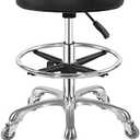 Ainilaily Rolling Stool with Wheels Heavy Duty Hydraulic for Shop Kitchen Work Lash Tattoo Lab Medical Guitar,Tattoo Artist Chair Lash Stool (Black,with Foot Rest)