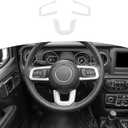 RTTCZ for Wrangler JL Steering Wheel Trim Decal Panel White for Jeep Wrangler JL JLU Gladiator JT 2018Present White Interior Accessories 3pcs