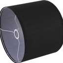 Small Lamp Shade, Black Drum Lampshade 8.7''Top X 8.7'' Bottom X 7.9'' High, Replacement Lamp Shade Natural Linen Hand Crafted for Table Lamps Floor Lamps Chandelier Lamp, Easy Assembly Required