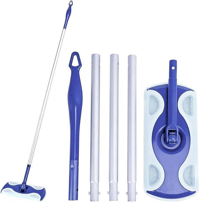 YeeBeny Mop Handle Compatible with Swiffer, Swiffer Mop Handle Only, Extra Long Detachable Handle for Swiffer Total Length 4.26 ft, Artificial Mechanical Design for High and Far Cleaning (Blue)
