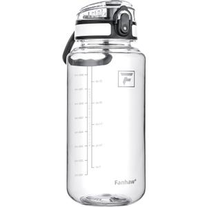 Fanhaw 32 Oz Clear Tritan Water Bottle with Chug Lid, BPA-free, Wide Mouth, Leak Proof - for Gym, Travel, Home, School, Office (Clear&White) Fanhaw 32 Oz Clear Tritan Water Bottle with Chug Lid, BPA-free, Wide Mouth, Leak Proof - for Gym, Travel, Home, School, Office (Clear&White)