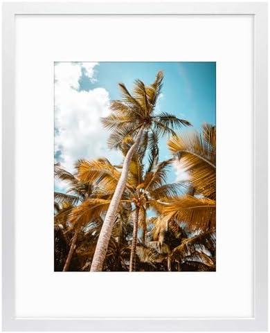 Frametory, 26x38Picture Frame - Made to Display  Photo with Mat - Wide Molding - Built in Hanging Features - Preinstalled Wall Mounting Hardware (White, 1 Pack)