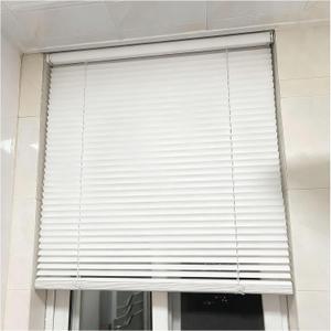 Aluminum Venetian Blinds for Indoor Windows 16" 22" 35" 44" 48" 56" 62" 70" 76" Width, 1" Slat Horizontal Privacy Window Blinds No Drilling Required, Cordless Darkening Blind Shades(White)