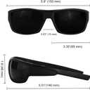 PLOPLO Super Dark Black Sunglasses Biker Rider Wrap Around Sport Sunglass UV400 Protection For Sensitive Eyes