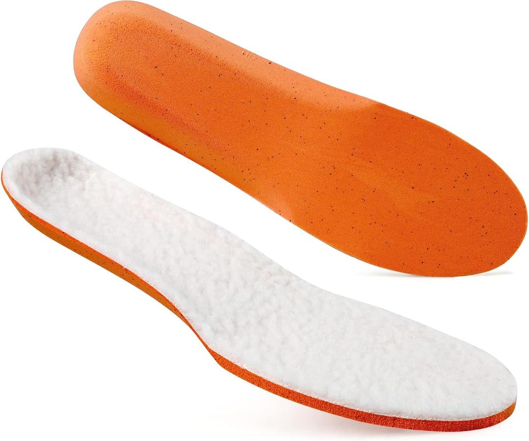 Knixmax Outdoor Warm Wool Insoles for Women Cushion Thermal Winter Inserts for Boots Shoes Replacement Soft Lambswool Inner Sole Comfort Sheepskin Fleece Liners for Cotton Slippers White US 8 /EU39