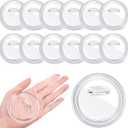 Yilloog 12 Pcs 3 Inch Clear Button Pins for Crafts DIY Photo Acrylic Blank Pins Bulk for Picture Make Your Own Buttons Badge Maker DIY Crafts Supplies