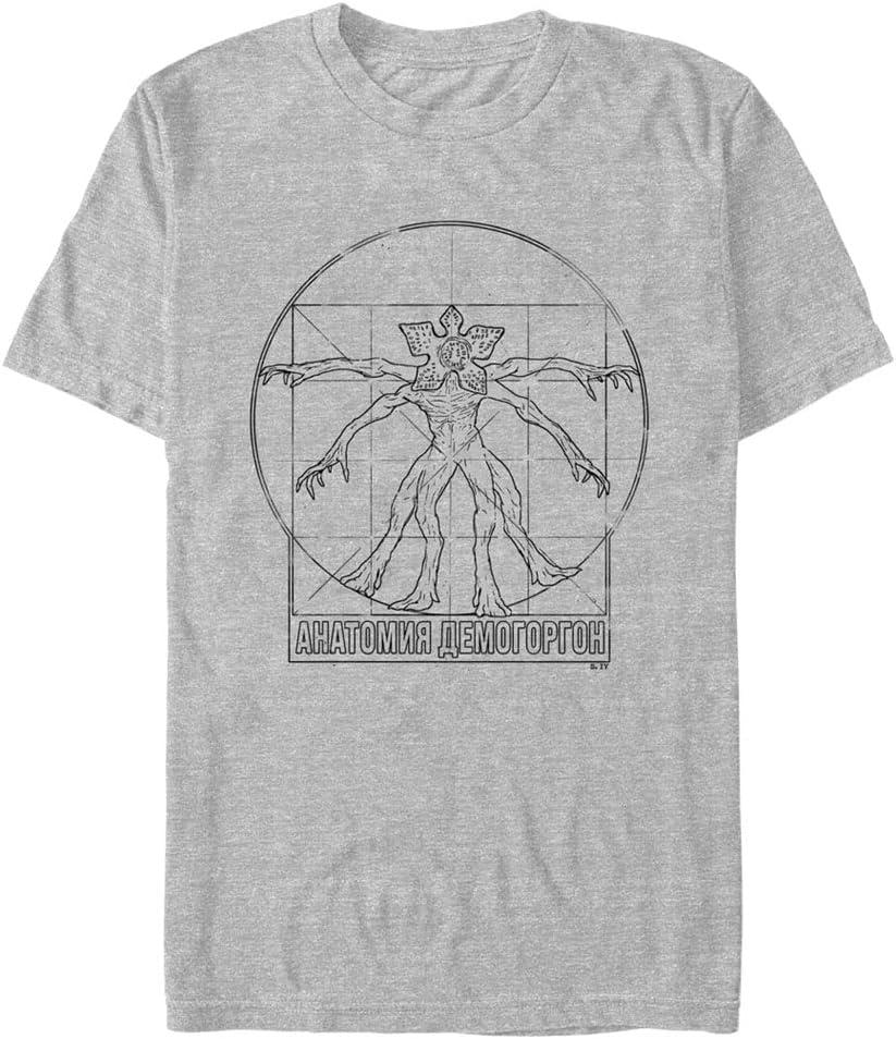 Stranger Things Men's Big & Tall Demo Anatomy Short Sleeve Tee (Athletic Heather),  XX-Large Big Tall