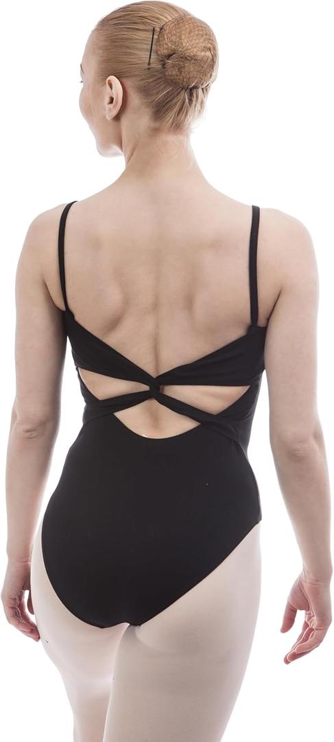 Girls & Women Ballet Leotard 01D0027  Twisted Cross-Over Back, Chest Lining, Soft Cotton-Blend Stretch (X-Small)