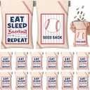 Abbylike 24 Pcs Baseball Seed Sack Bags Gifts for Team Gifts Baseball Pouch for Sunflower Seed Coin Purse Original Portable Gift Bags for Sports Lover Birthday Party Favors (Linen)