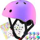 BiutiMama Color Gradient Adjustable Kids Bike Helmet Toddler Skateboard Helmets Boys Girls Child Ventilation Helmet for Multi-Sports Skating Cycling Scooter Balance