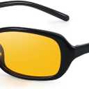 SODQW Rectangle Oval Sunglasses for Women Polarized 90s Vintage Small Sun Glasses Trendy Narrow Ladies Shades UV400