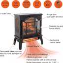 Freestanding Electric Fireplace Heater,Portable Infrared Fireplace Stove with 4 Types of 3D Realistic Flame Effects,Adjustable Temperature Compact Indoor Space Heater,Timer&Remote,22"-1500W, Medium-P
