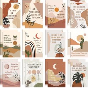 Tatuo 24 Pcs Positive Affirmation Notebooks Inspirational Notebook Small Motivational Encouragement Notepads Daily Affirmations Journal for Women Men Adult Party Favor Coworker(Rainbow)