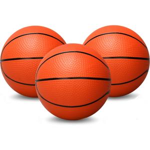 Amarlozn 5" Mini Foam Basketball Set, 3 PCS Orange, Ideal for Kids, Toddlers, Beach, Pool, Indoor & Outdoor Play