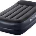 Intex Raised Airbed Mattress with Built-in Pump, Dura-Beam Plus Pillow, Twin - Portable Inflatable Luxury Blow-Up Bed for Adults, Camping, Guests