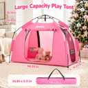 Large Kids Play Tent with LED Strip Lights Pop Up Playpen Indoor, 66.9 x 35.43 x 50.78 inches