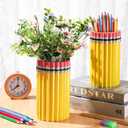 Blushtier 2 Pcs Teacher Appreciation Gifts Teacher Vase Pencil Table Centerpieces Distinctive Pencil Resin Vase End of Year Teachers Desktop Organizer for Retirement Classroom Home Office Supplies
