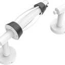 Toilet Paper Holder Wall Mount, Single Hand Operable Easy Tear Bathroom Toilet Paper Holder SUS 304 Stainless Steel, Double Post Pivoting Toilet Paper Roll Holder (White)