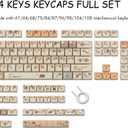 PBT Keycaps 144 Keys Cute Keycaps Dye-Sublimation Sushi Cat Keycap Mao Profile Custom Keycap for Cherry Gateron MX Swithes Mechanical Keyboards