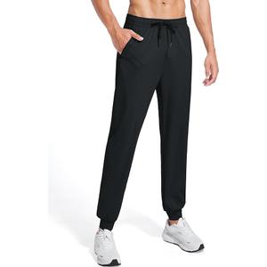 Tall Mens Joggers Inseam Extra Long Sweatpants with 3 Zipper Pockets Lightweight Athletic Pants, Size L