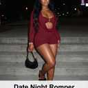 Ophestin Womens Sexy Cowl Neck Long Sleeve Jumpsuits Bodycon Date Night Rompers (Red, S)
