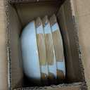 Famiware Large Pasta Bowls Set of 4, Ocean Round 8.5" Pasta Serving Bowl Large Dinner Bowls, Kitchen Bowl Set, Microwave and Dishwasher Safe, Scratch Resistant, Cappuccino White