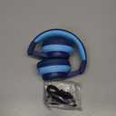 iClever BTH12 Kids Bluetooth Headphones,Colorful LED Lights Kids Headphones Wireless,74/85dBA Safe Volume,85H Playtime,Fast Charging,Bluetooth 5.2,Over Ear,Built-in Mic for iPad/Tablet/Airplane,Blue