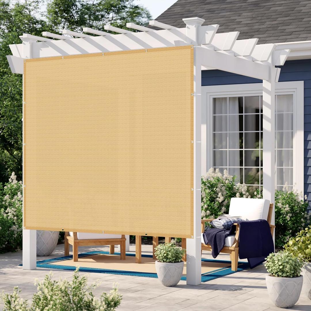 LOVE STORY Custom Size 4x8 FT Sun Shade Cloth with Grommets Pergola Shade Cover 95% UV Protection for Patio Outdoor, Sand (Customized)