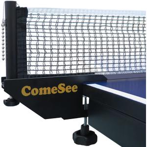 Professional Table Tennis Ping Pong Net Post Set Strength Screw Clamp with Net Clip Insert, 1.65 Inch Width Grip Holder, Tension and Height Adjustable Easy Set Up (Black)