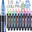 Outline Shimmer Markers, Tween Teen Girl Gifts Trendy Stuff, 18 Glitter Metallic Gel Pens Coloring, Arts and Crafts Drawing Supplies Kits Birthday Gift for Kids Girls Ages 4, 6, 8, 10, 12 Year Old