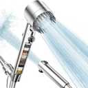 Filtered Shower Head with Handheld, High Pressure Water Flow and Multiple Spray Modes Shower Head with Filter, Power Wash for Hard Water, Showerhead with ON/OFF Switch for Pets Bath (Chrome)