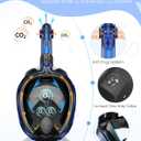 Greatever G2 Full Face Snorkel Mask with Latest Dry Top System,Foldable 180 Degree Panoramic View Snorkeling Mask with Camera Mount,Safe Breathing,Anti-Leak&Anti-Fog WET