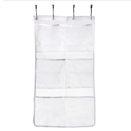 Ciieeo Quick Dry Hanging Bathroom Organizer with Mesh Shower for Toiletries and Accessories Easy to Install Shower Curtain Rod Space Saving Storage