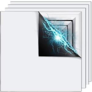 4 Pcs 13.4'' x 13.4'' Strong Magnet Vent Covers, 63Mil Extra Thick Magnetic Register Cover, Square Air Vent Sealing Covers for Home Wall Ceiling Floor HVAC AC RV Vents (White)