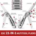 Multitool with Pocket Knife, Birthday Gifts for Men Women Mom Dad, WETOLS 21-in-1 Stainless Steel Pliers with Screwdrivers, Self-locking Multi tools with EDC Sheath, Ideal for Home, Camping, Survival