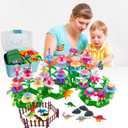 Toys Gifts for Toddlers Boys Girls Age 2 3 4 5 6, 167 PCS Dinosaur Flower Garden Building Blocks, STEM Fine Motor Skill Stacking Games, First 1st Birthday Gifts for Preschool Kids 2+ Years Old
