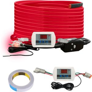 OEBLD Heat Tape for Water Pipes 30FT, Replaceable Smart Thermostat for Pipe Freeze Protection, Self-Regulating Roof Deicing Cable for Metal and Plastic Home Pipes, 110-120V